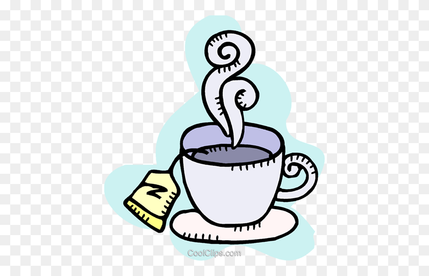 432x480 Hot Cup Of Tea Royalty Free Vector Clip Art Illustration - Hot Tea Clipart