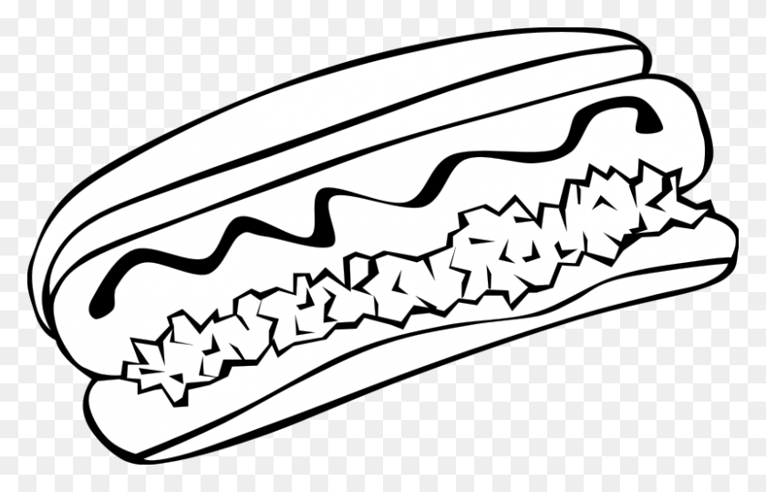 800x492 Hot Dog Clip Art Black And White - Paw Patrol Black And White Clipart