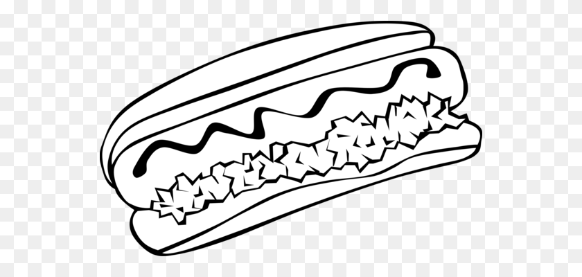 552x340 Hot Dog Hamburger White Hot French Fries - Dog Clipart Black And White