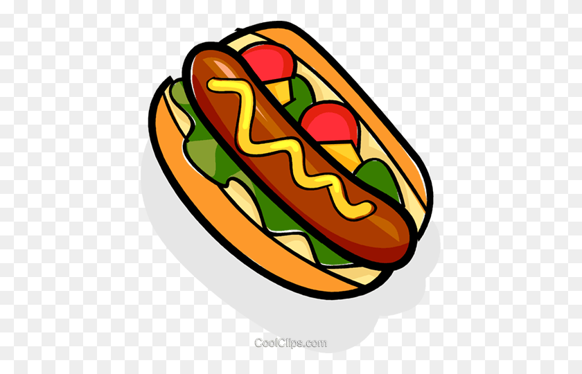 433x480 Hot Dog Royalty Free Vector Clip Art Illustration - Hot Dog Clip Art Free