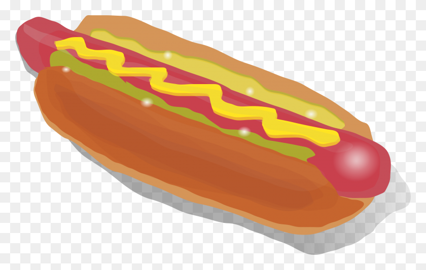 2400x1457 Hot Dog Vector Art Imagen - Imágenes Prediseñadas De Perro Weiner