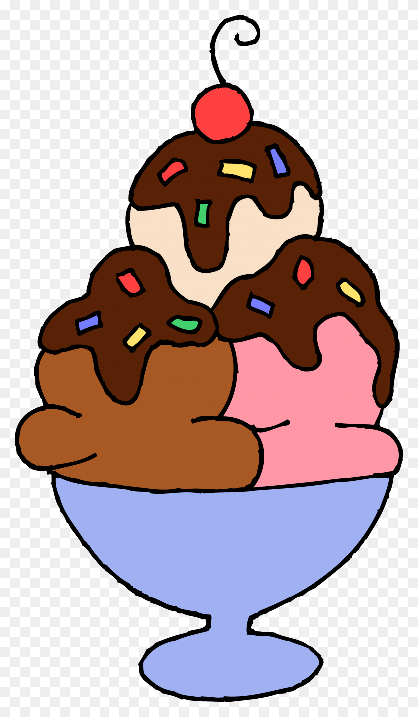 3452x6108 Hot Fudge Ice Cream Sundae - Dessert Clipart Free