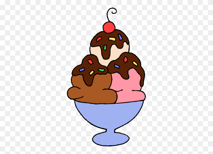 311x550 Hot Fudge Ice Cream Sundae Сделать Открытки Приглашения В Конверте - Сладкое Угощение Клипарт