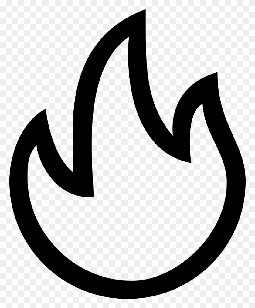 798x980 Горячий Интерфейс Символ Огня Пламя Контур Значок Png Бесплатно - Символ Огня Png