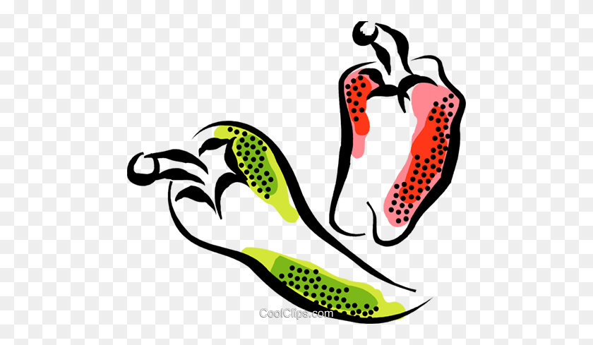 480x429 Hot Peppers Royalty Free Vector Clipart Illustration - Jalapeño Clipart