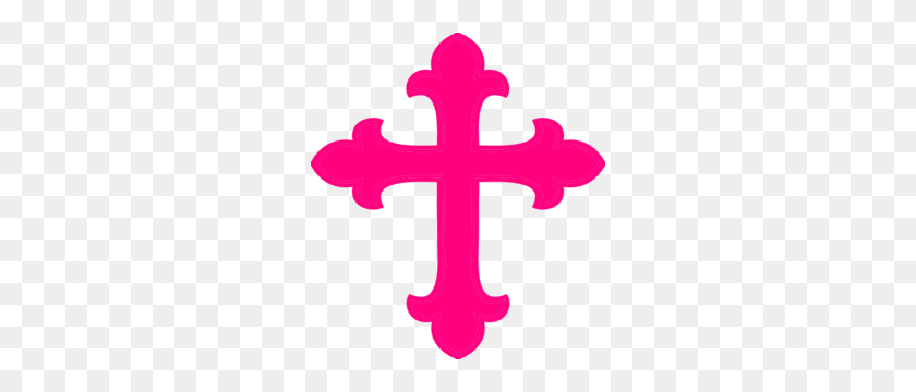 270x300 Ярко-Розовый Крест Картинки - Православный Крест Клипарт