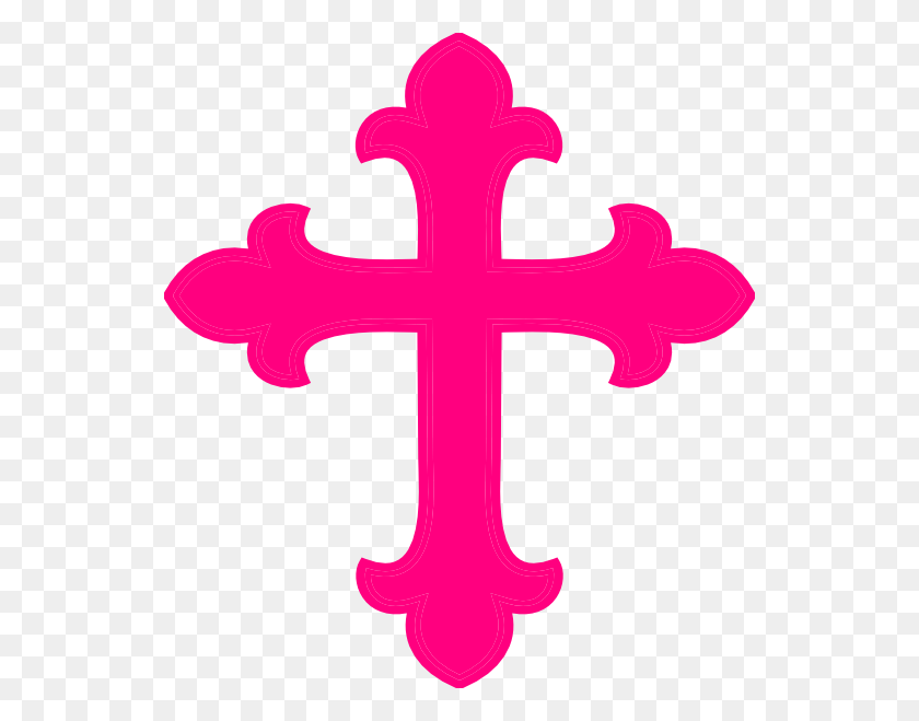 540x599 Ярко-Розовый Крест Картинки - Розовый Клипарт