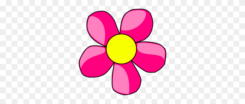 300x297 Hot Pink Flower Clipart - Free Clip Art Flowers