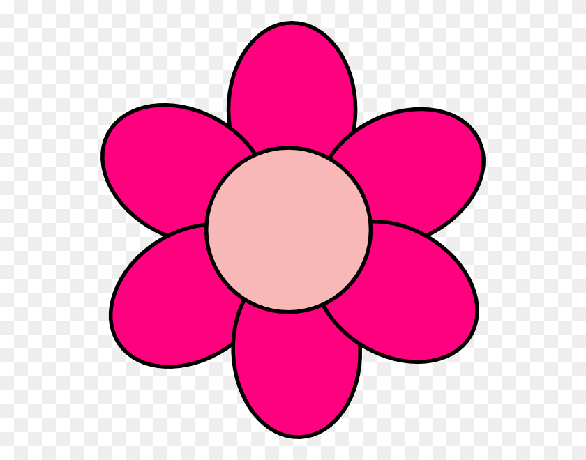 552x600 Vector De Flor De Color Rosa Caliente - Clipart De Flor