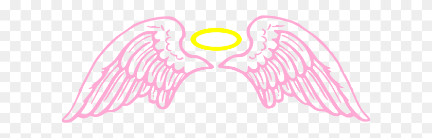 600x209 Hot Pink Guardian Angel Wings Clip Art - Bautizo Clipart