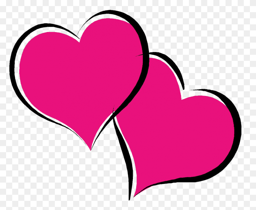 1227x992 Hot Pink Heart Png Pic - Pink Heart PNG