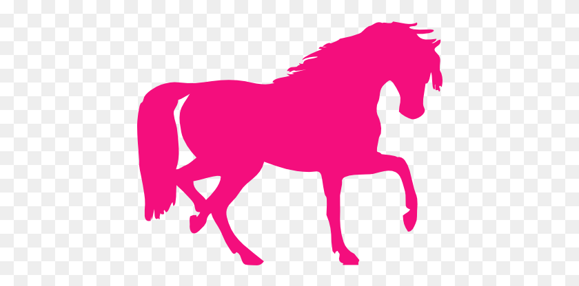 445x356 Hot Pink Horse Clip Art At Clker - Horse Silhouette Clip Art