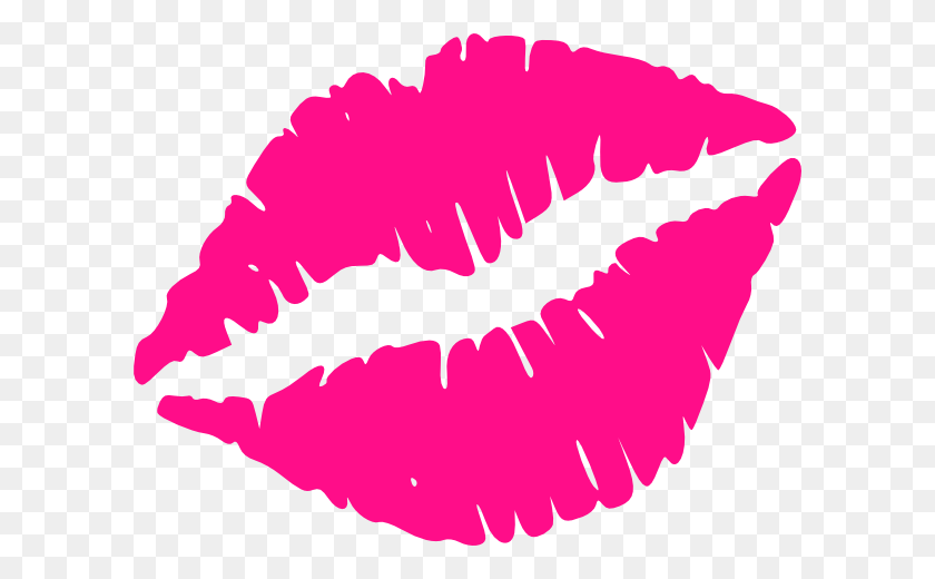 600x460 Hot Pink Lips Clip Art - Lips Clipart