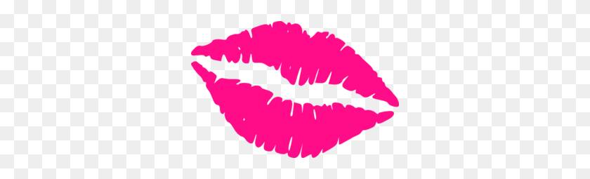 296x195 Hot Pink Lips Clip Art - Lipstick Clipart