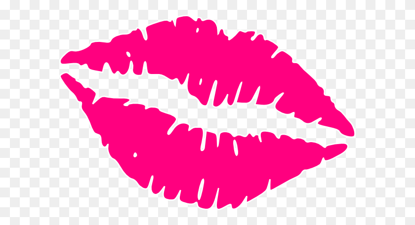 600x396 Hot Pink Lips Clip Arts Download - Mouth Clipart PNG