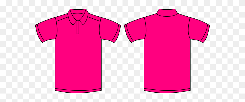 600x289 Hot Pink Short Sleeved Polo Shirt Clip Art - Short Sleeve Shirt Clipart
