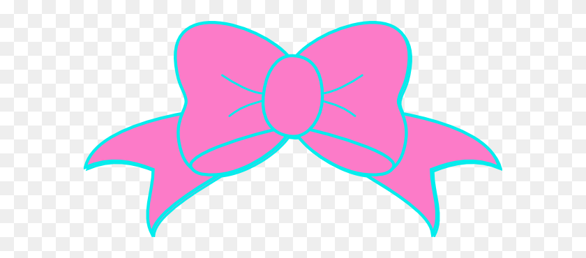 600x310 Hot Pink Turquoise Bow Clip Art - Bow Clipart PNG