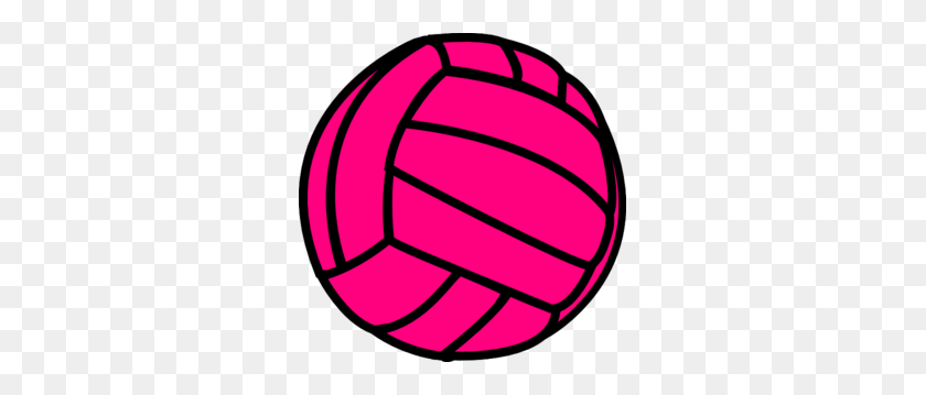 297x299 Hot Pink Volleyball - Half Volleyball Clipart