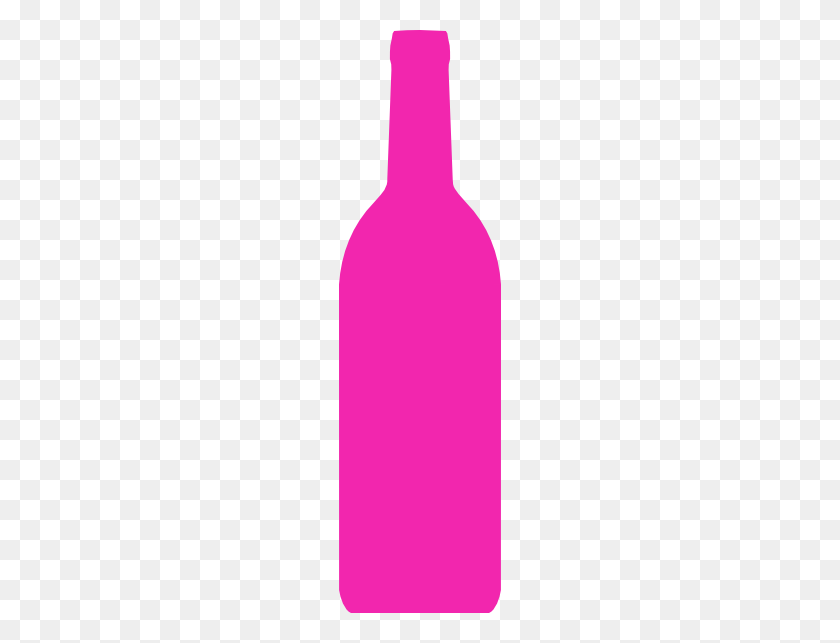 162x583 Botella De Vino De Color Rosa Caliente Botella De Color Rosa Y Clipart - Princess Wand Clipart