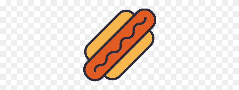 256x256 Hotdog Icon Outline Lleno - Hot Dog Clipart Free