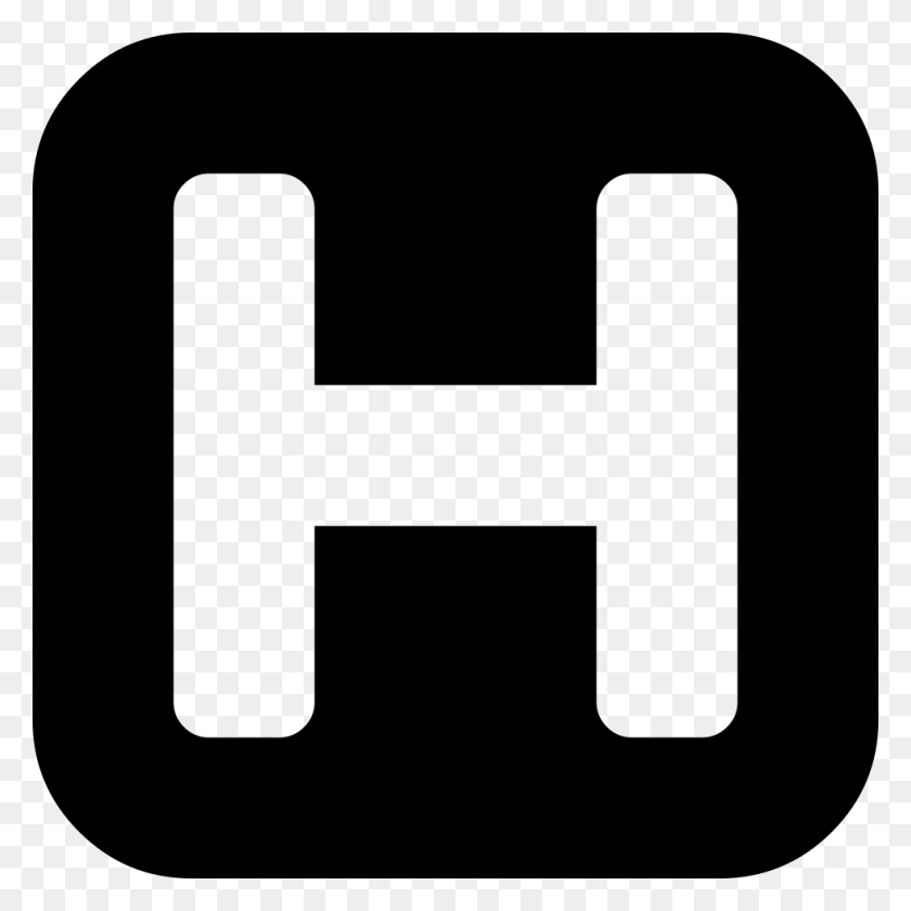 980x980 Hotel Letter H Sign Inside A Black Rounded Square Png Icon - Rounded Square PNG