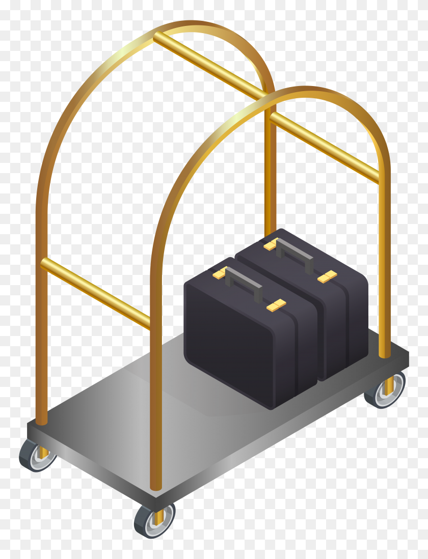 6011x8000 Hotel Luggage Cart Transparent Clip Art Gallery - Luggage Clipart
