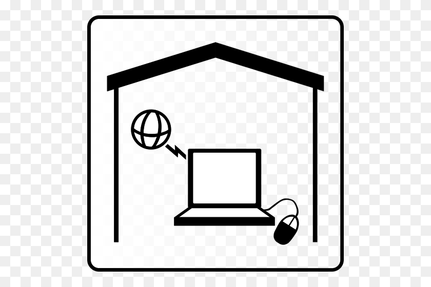 500x500 Hotel Room With Internet Vector Sign - Conference Room Clipart