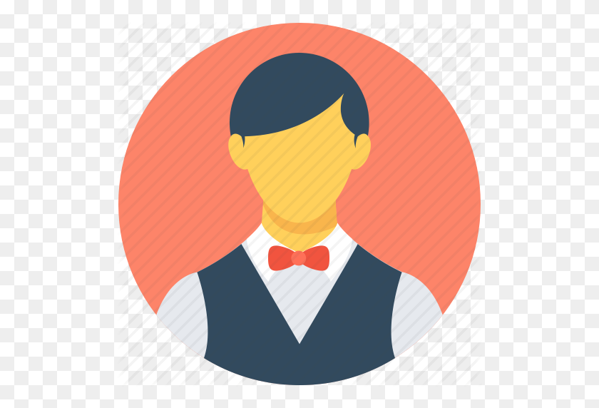 512x512 Hotel Waiter Png - Bow Tie Clipart PNG