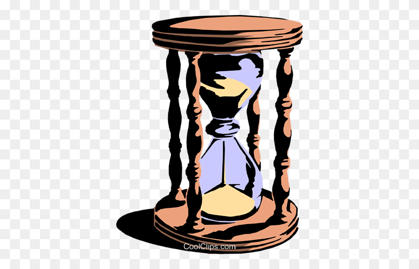 374x480 Hourglass Royalty Free Vector Clip Art Illustration - Sand Timer Clipart