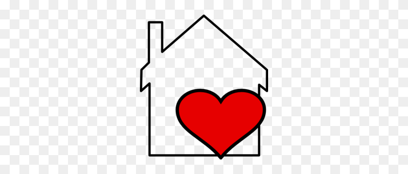 264x299 House And Heart Outline Clip Art - Outline Of House Clipart