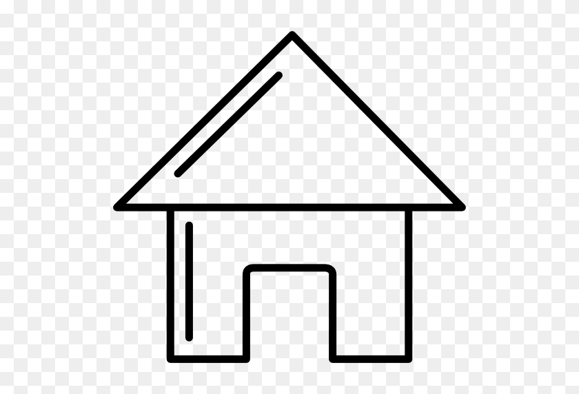 512x512 House Building Outline - House Outline PNG