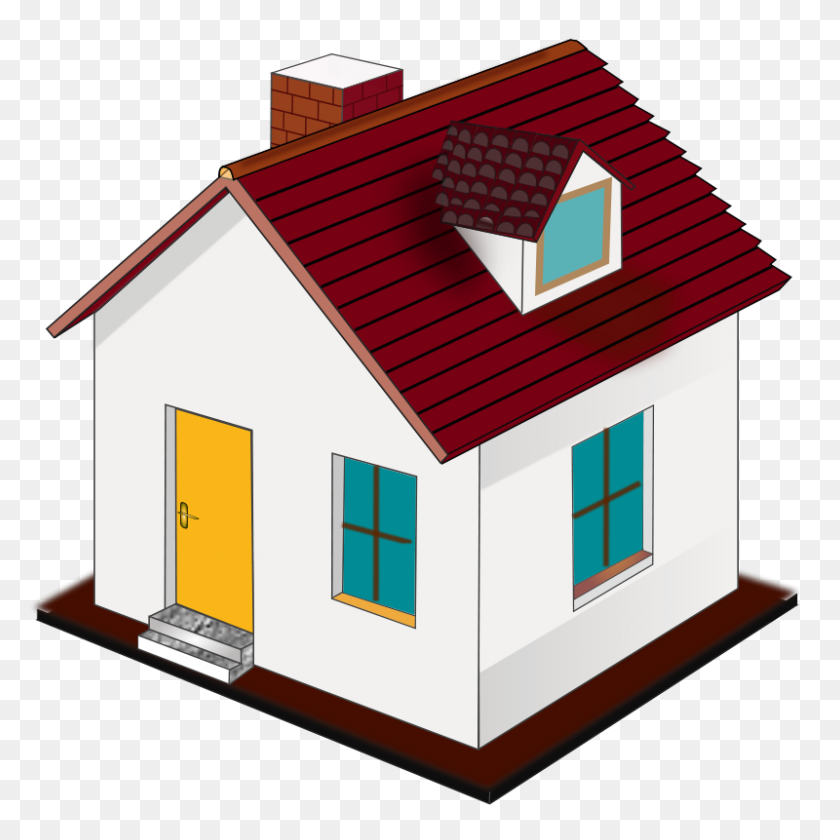 800x800 House Clip Art Building - Building A House Clipart