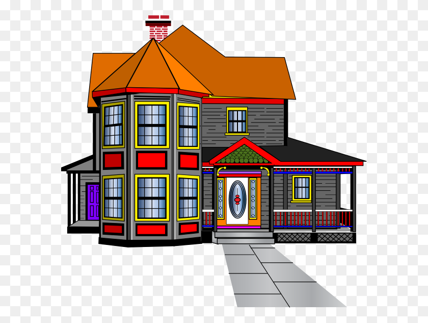 600x573 House Clipart Big House - Suburban Clipart