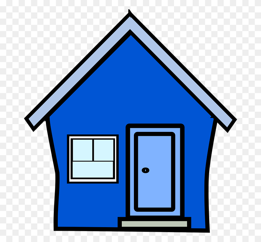 686x720 House Clipart Blue - Home Clipart