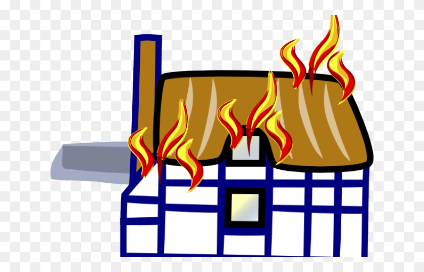 640x480 House Clipart Fire - House On Fire Clipart