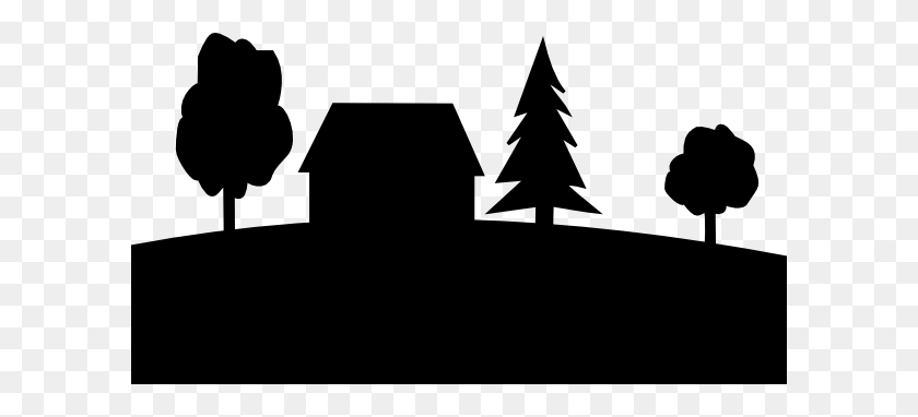 600x322 House Clipart Silhouette - House Clipart Black And White