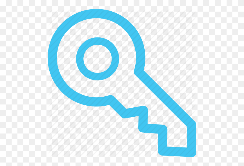 512x512 House Key Blue Icon - Key Icon PNG