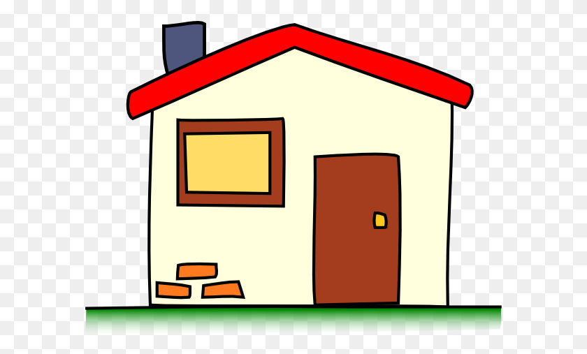 600x447 House Line Art Free Vector - Gingerbread House Clipart Free
