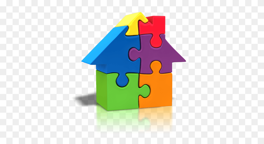 400x400 House Made Of Puzzle Pieces Transparent Png - Puzzle Piece PNG