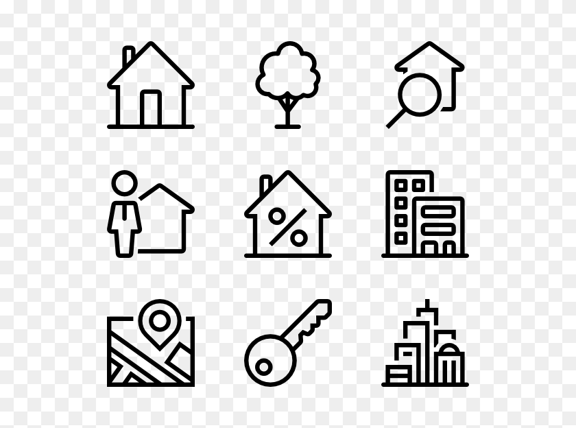 600x564 House Outline Icons - Outline PNG