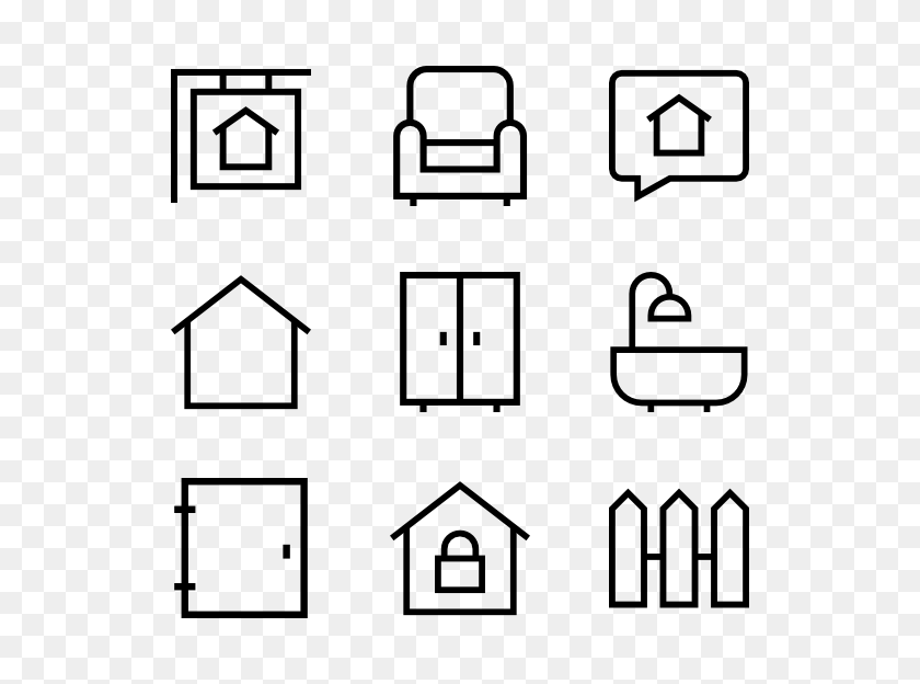 600x564 House Outline Icons - House Outline PNG