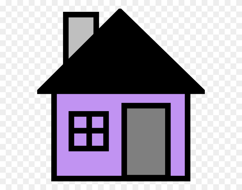 582x600 House Purple Cliparts - Dollhouse Clipart