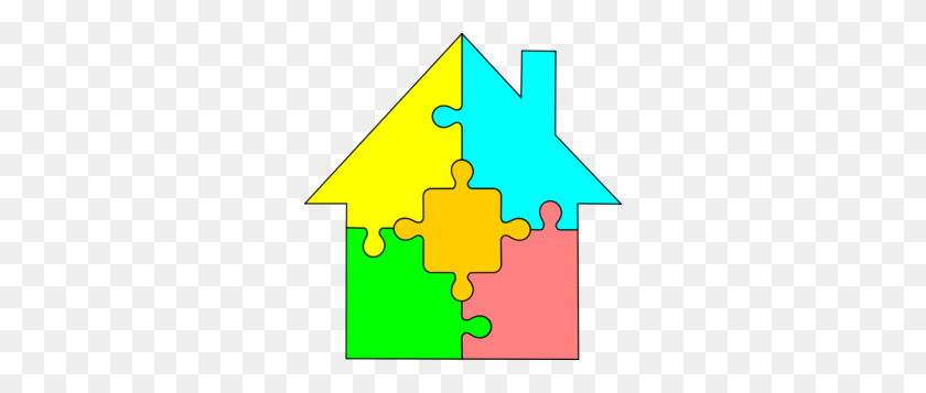 288x297 House Puzzle Clip Art - Puzzle Clip Art Free