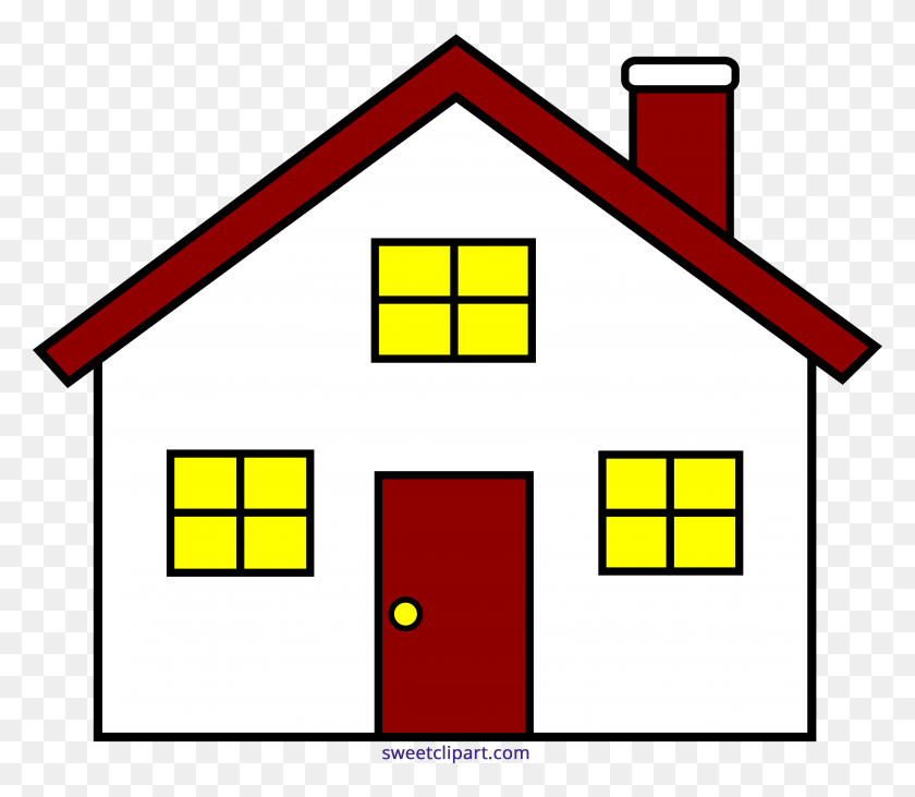 3583x3084 House Red White Clipart - Red House Clipart