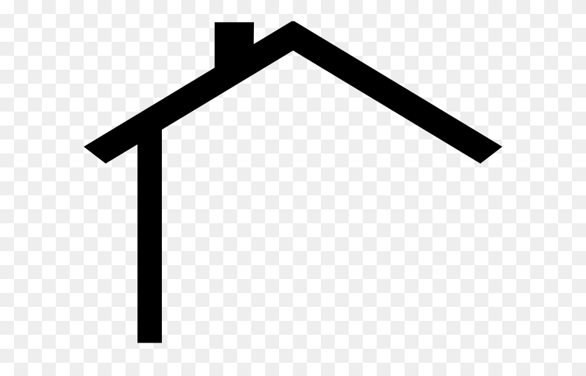 600x479 House Roof Outline Clipart - Roof Top Clipart