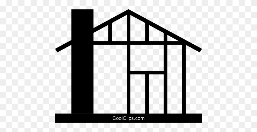 480x372 House Under Construction Royalty Free Vector Clip Art Illustration - Up House Clipart