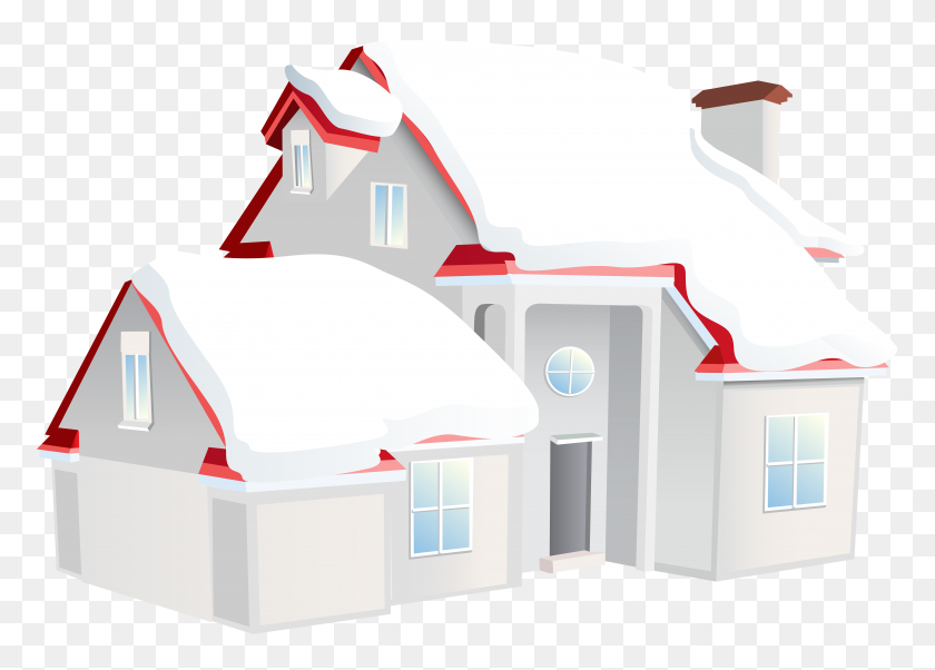 8000x5568 House Winter Png Clip Art - Winter Clipart PNG