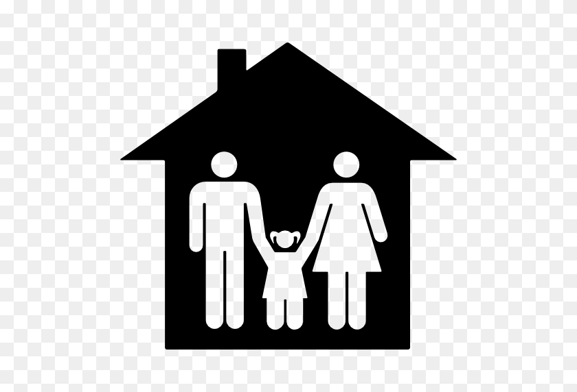 512x512 House With Family Icon - Family Icon PNG