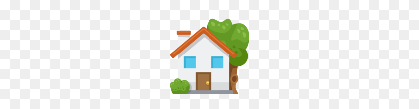 160x160 House With Garden Emoji On Facebook - House Emoji PNG