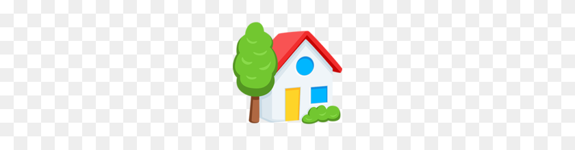 160x160 Casa Con Jardín Emoji En Messenger - Casa Emoji Png